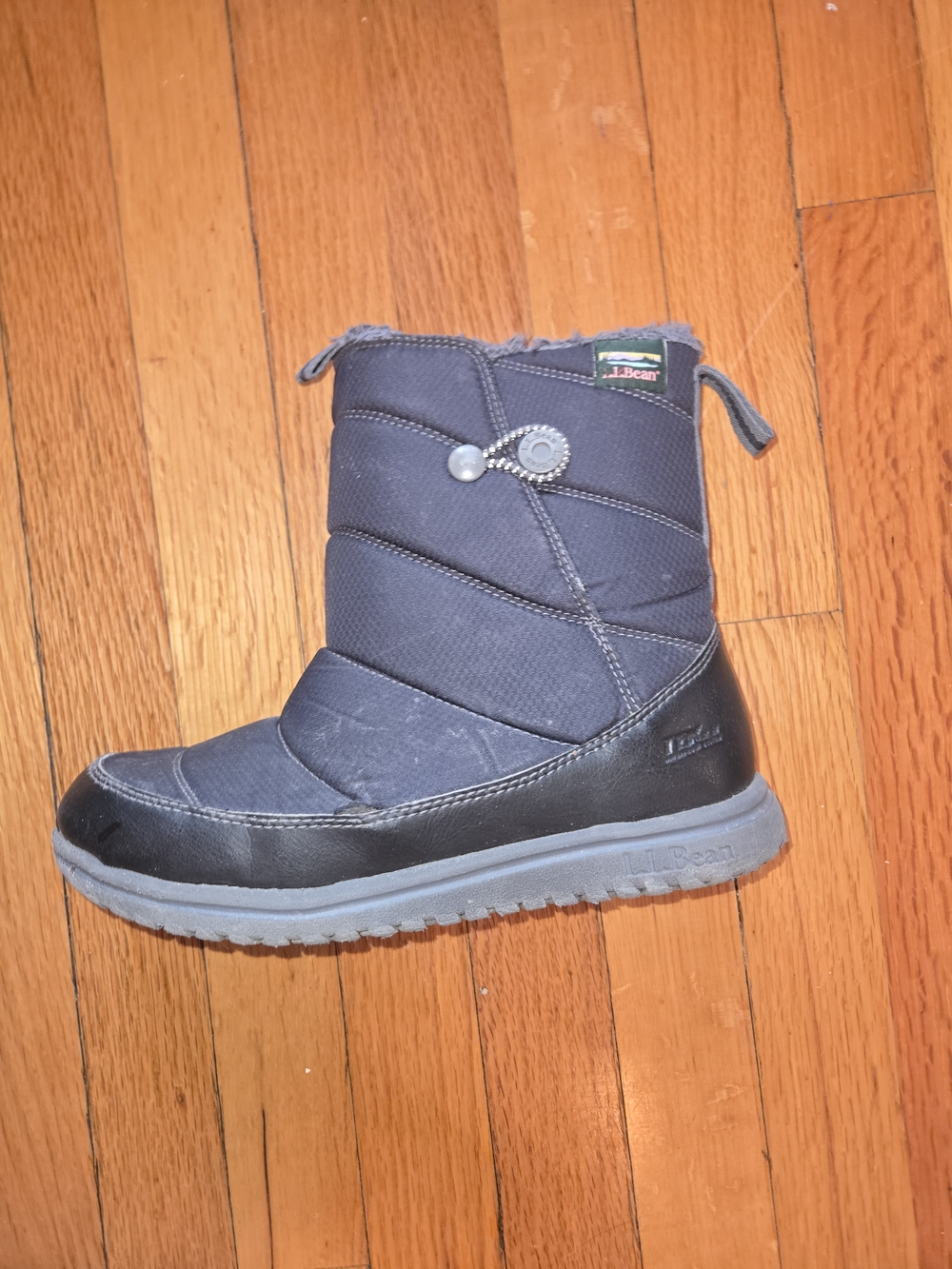 L.L. Bean Kids Navy Quilted Snow Boot